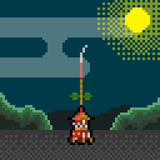 Pixel art of the Gion Matsuri floats