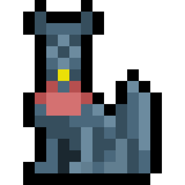 Fox statue (with jewel) pixel art