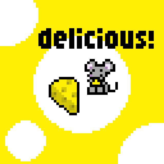 チーズとねずみのドット絵