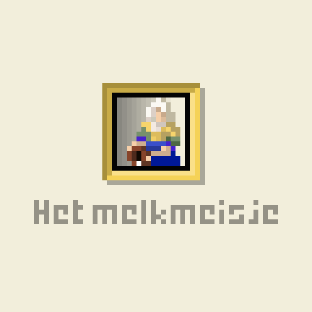 牛乳を注ぐ女のドット絵