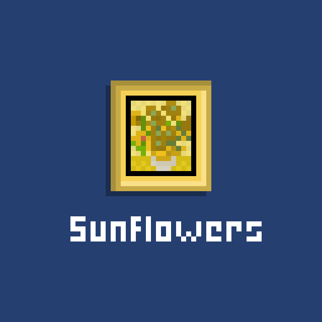 ゴッホの『ひまわり』のドット絵