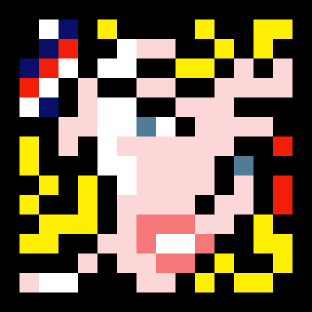 リキテンスタイン「ヘアリボンの少女」のドット絵