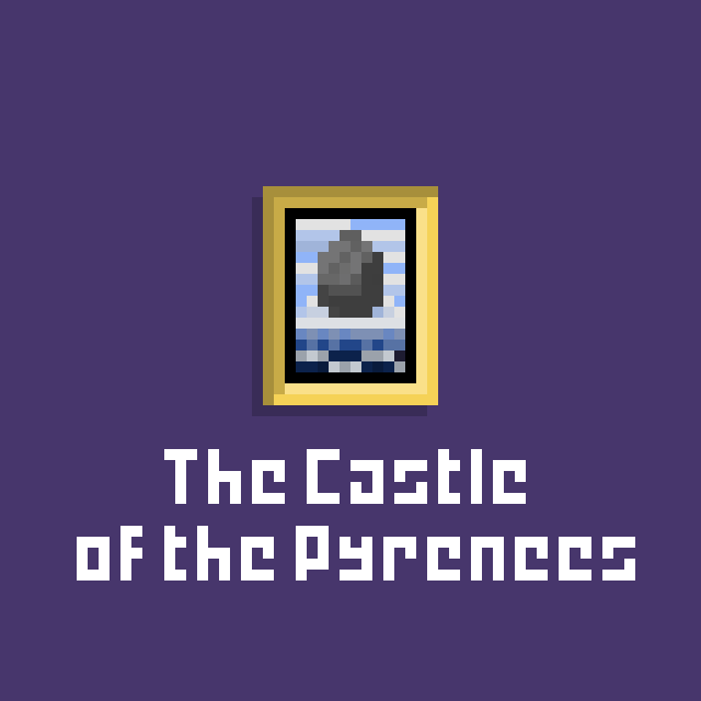 ルネ・マグリット『ピレネーの城』のドット絵